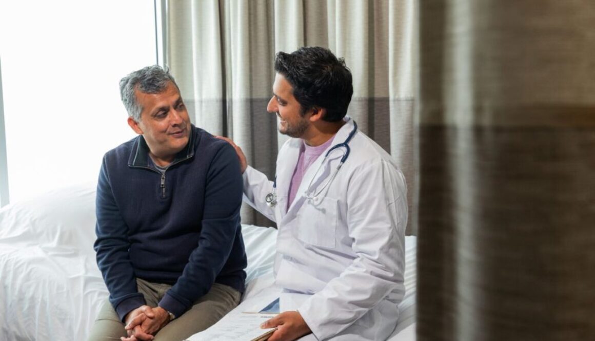 The doctor discusses the role of Cytokines in tissue repair with his patient.