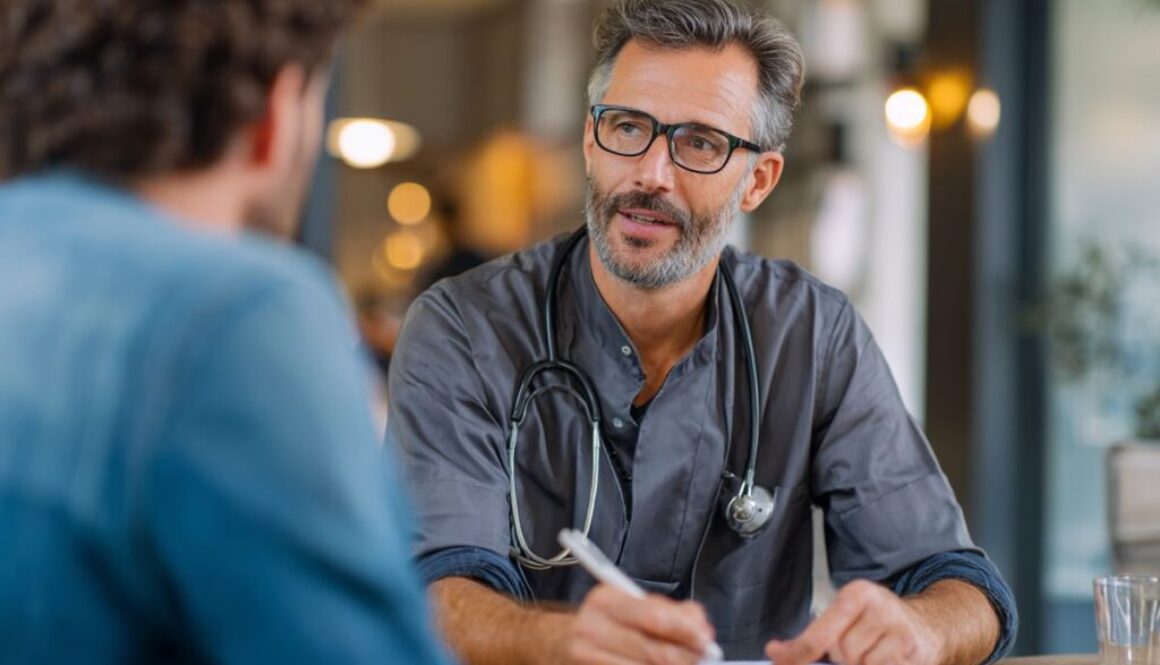 The man consulted a doctor to treat a chronic wound infection.