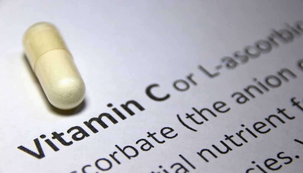 Vitamin C capsule.